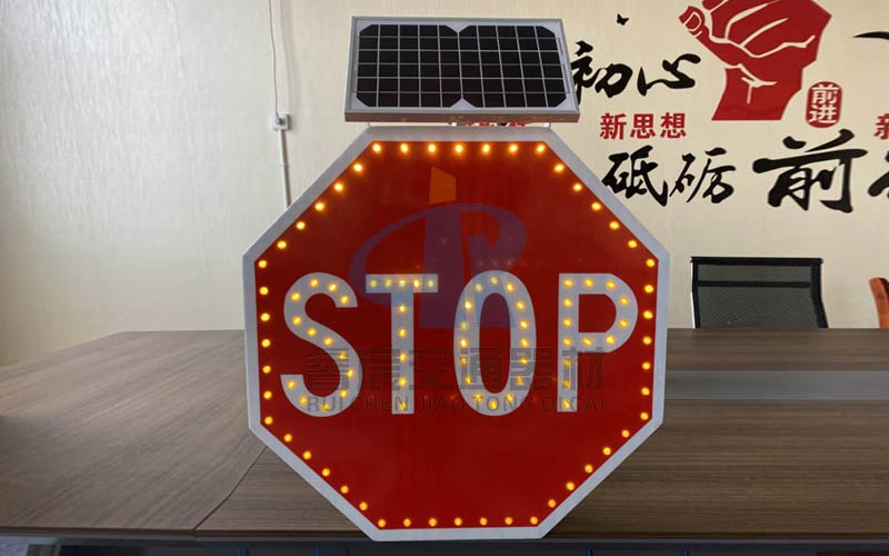 Flashing stop sign